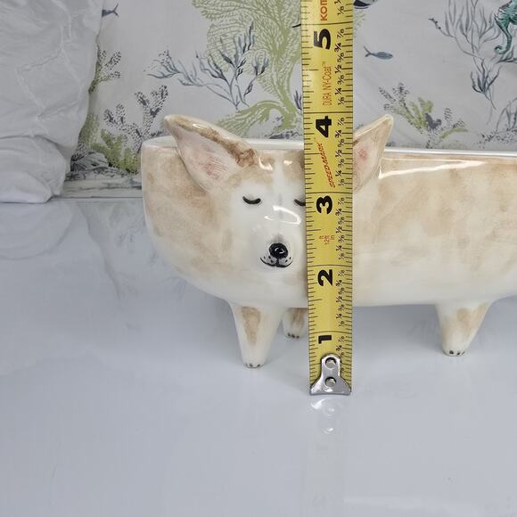 Adorable Corgi Dog Planter Hand Painted Ceramic Alex - Picture 10 of 11